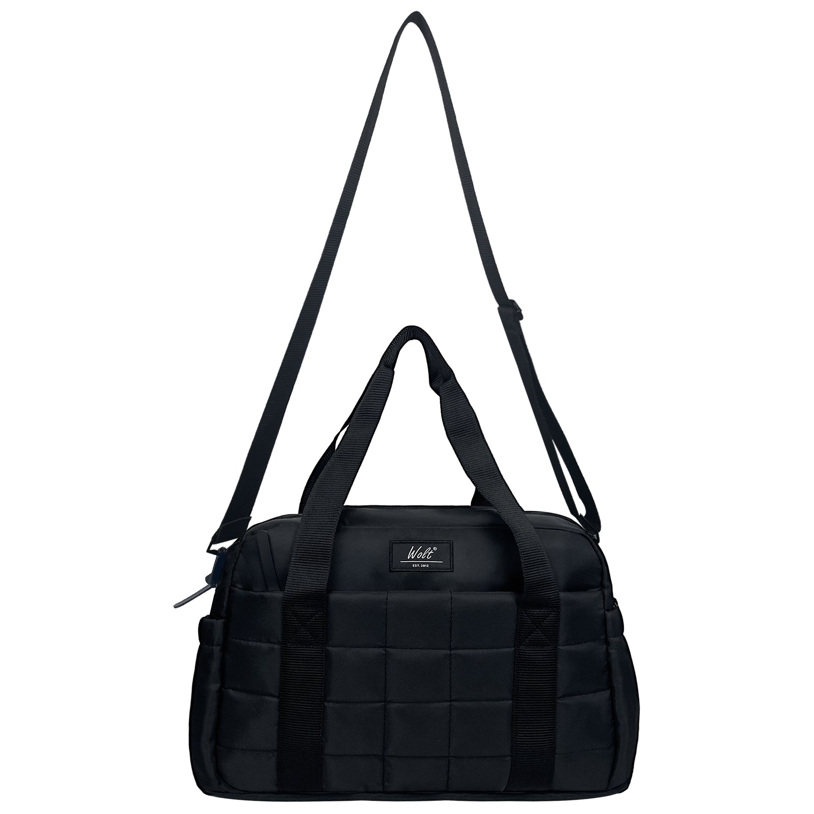 WOLT Small Gym Bag for Women, 14 inch Lightweight Gym Duffle Bag with Wet Compartment Quilted Tote for Sports Workout