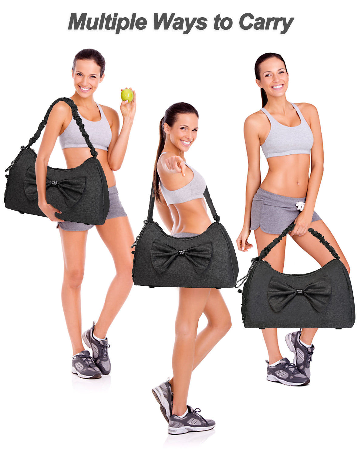 WOLT Gym Bag For Women, Yoga Mat Bag with Shoes Compartment, Wet Pocket and Water Bottle Pocket