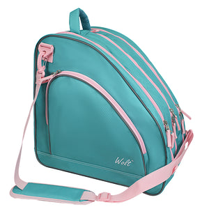 WOLT Ice Skate Bag - Roller Skate Bag, Inline Skate Bag with Adjustable Shoulder Strap for Both Youth and Adults.