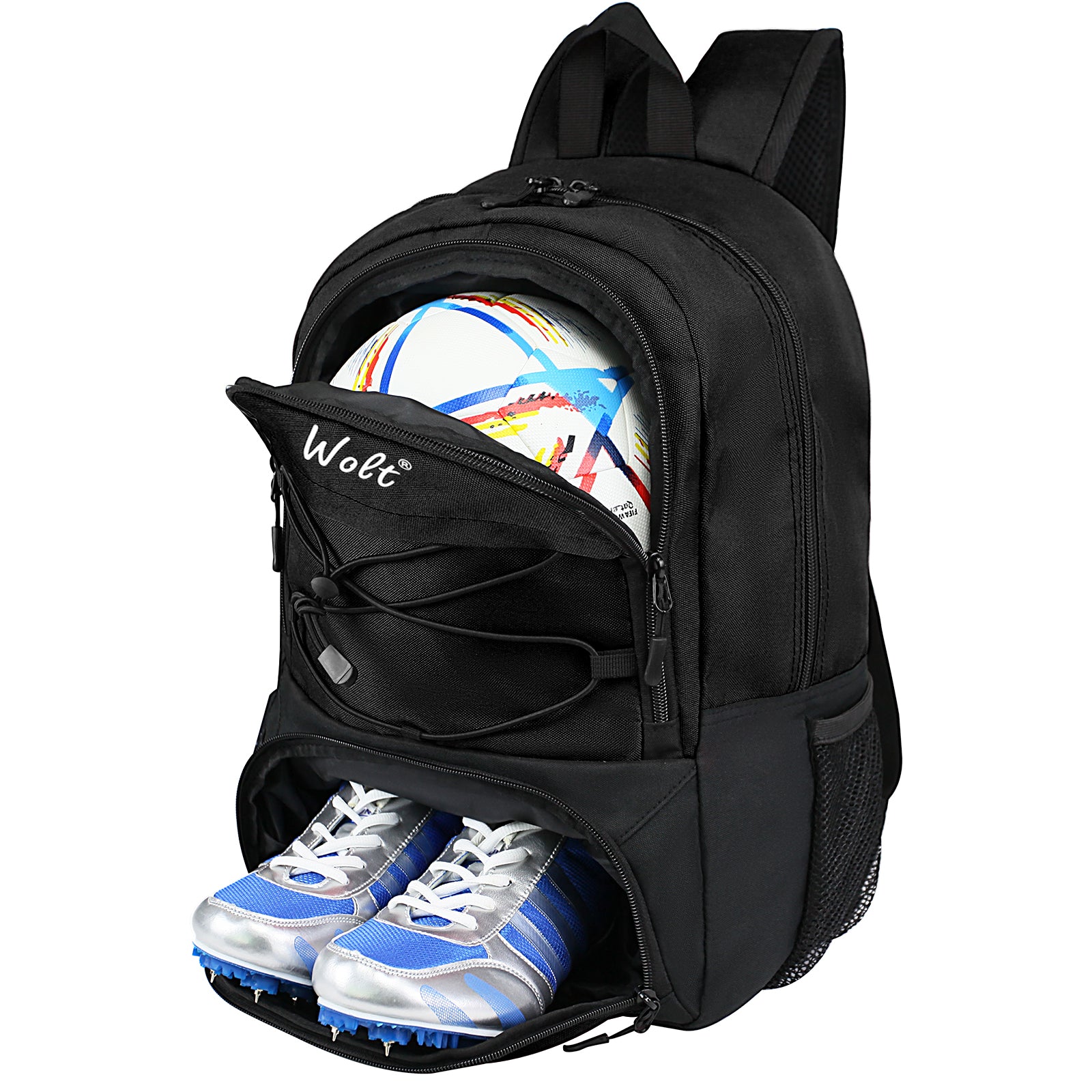 WOLT Soccer Backpack Soccer Bag with Ball Holder & Shoes Compartment, Sport Equipment Bags For Football, Basketball, Volleyball, Gym