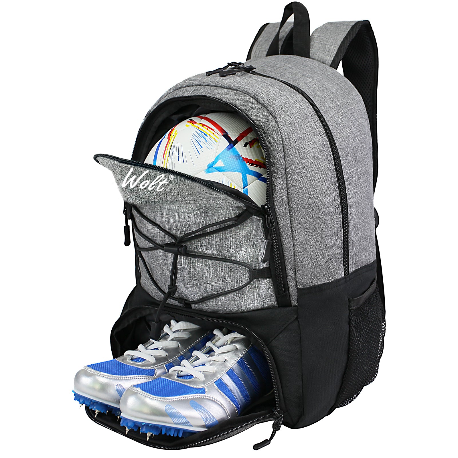 WOLT Soccer Backpack Soccer Bag with Ball Holder & Shoes Compartment, Sport Equipment Bags For Football, Basketball, Volleyball, Gym