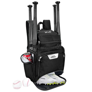 WOLT Baseball Bag Backpack for Youth and Adults-Softball Bag with Separate Helmet Compartment and Shoes Pocket,Multifunctional Sport Backpack for Baseball, Volleyball,Basketball, Soccer