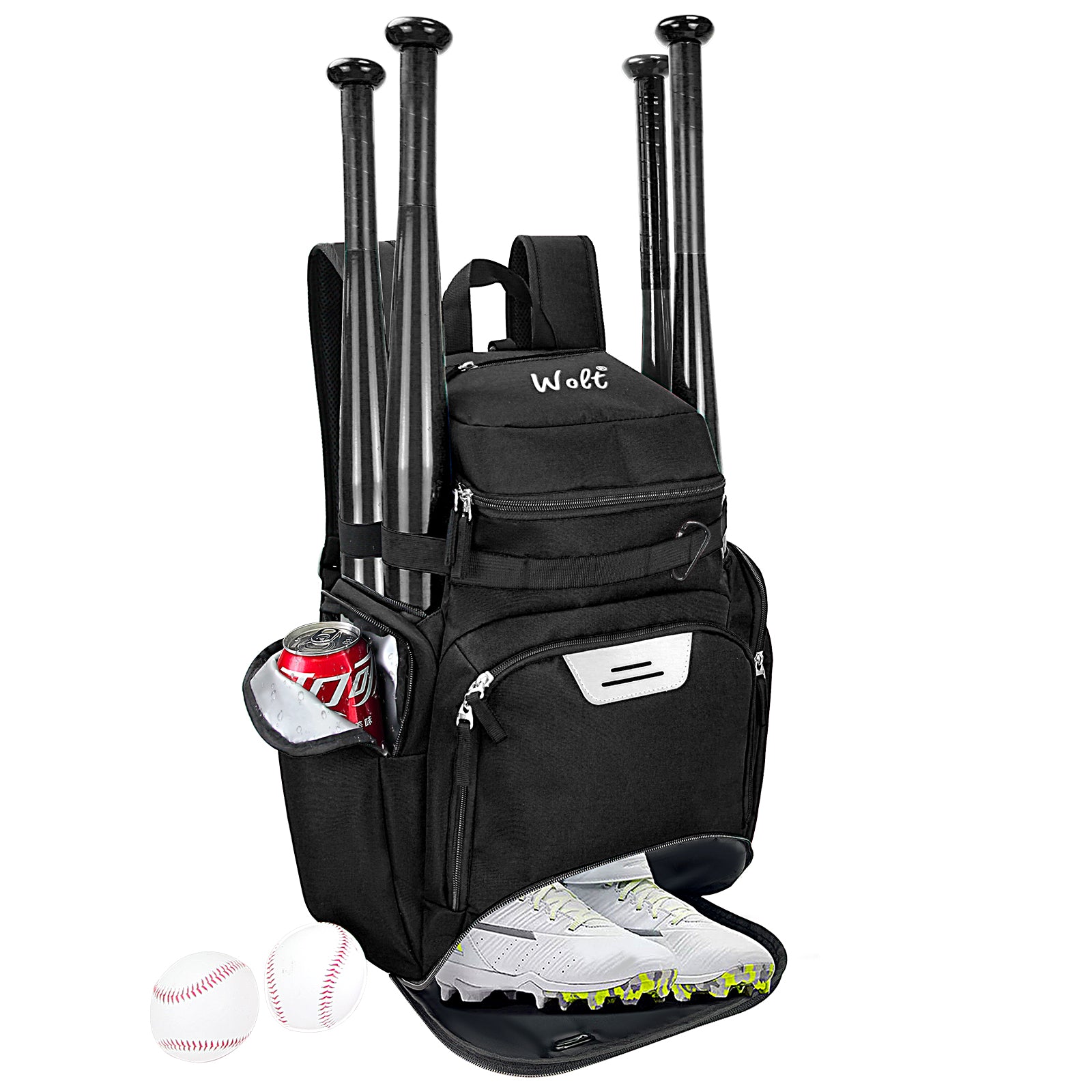WOLT Baseball Bag Backpack for Youth and Adults-Softball Bag with Separate Helmet Compartment and Shoes Pocket,Multifunctional Sport Backpack for Baseball, Volleyball,Basketball, Soccer