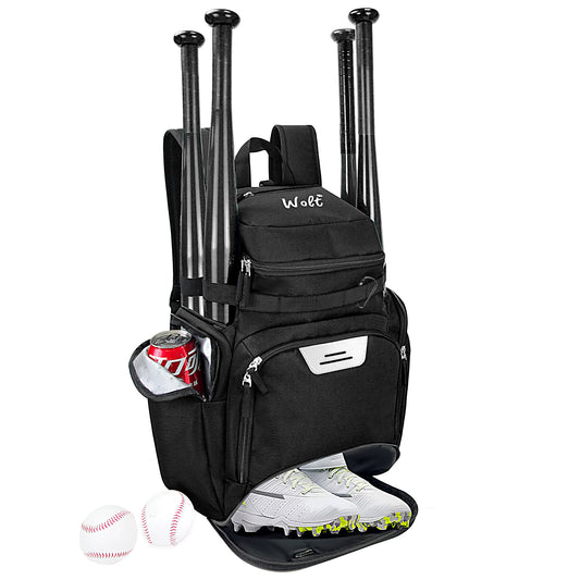 WOLT Baseball Bag Backpack for Youth and Adults-Softball Bag with Separate Helmet Compartment and Shoes Pocket,Multifunctional Sport Backpack for Baseball, Volleyball,Basketball, Soccer
