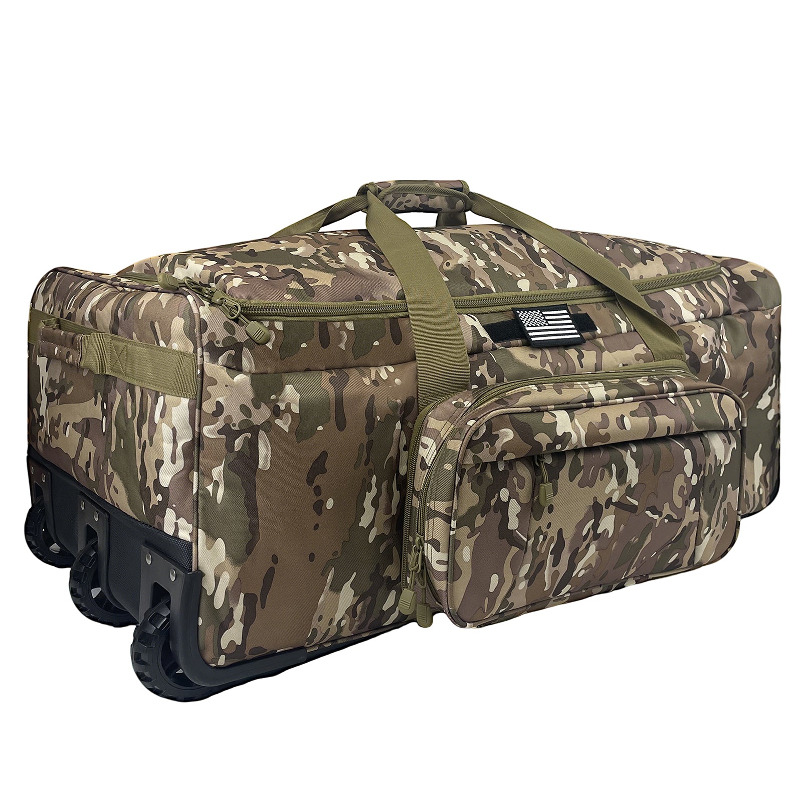 WOLT 120L Rolling Duffle Bag with Wheels, Large Deployment Military Bag, Wheeled Heavy Duty Luggage for Travel, Camping