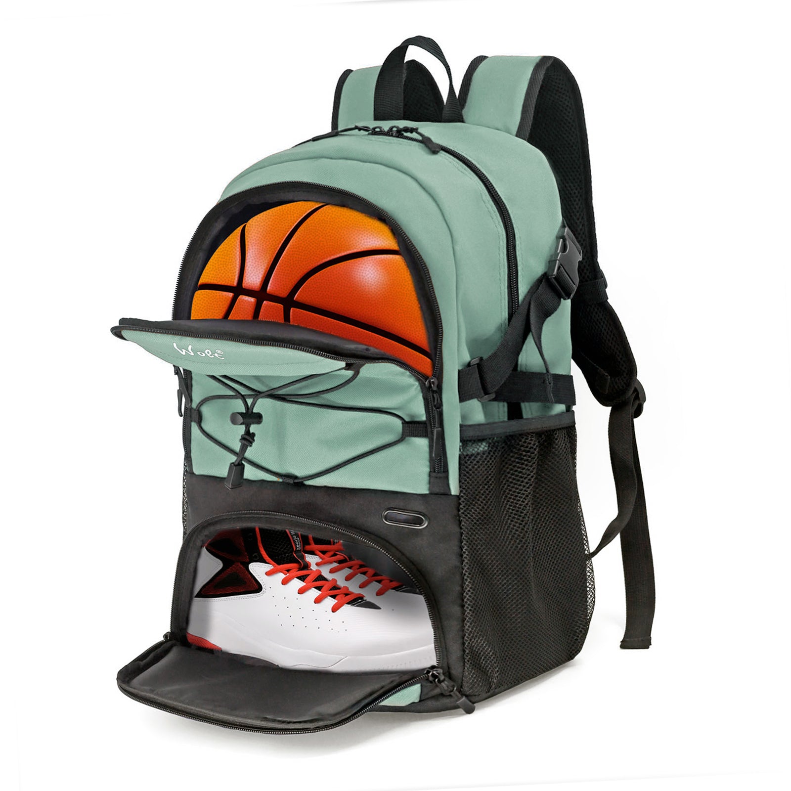 WOLT Basketball Backpack Large Sports Bag with Separate Ball Holder & Shoes Compartment, Best for Basketball, Soccer,Gym