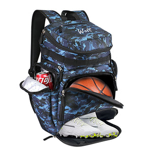 WOLT Basketball Bag Backpack with Separate Ball Compartment and Shoes Pocket, Gym Bags for Men, Large Sports Bag for Basketball, Soccer, Volleyball, Baseball