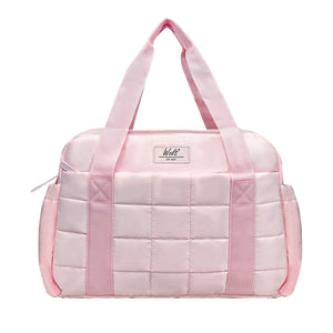 WOLT Small Gym Bag for Women, 14 inch Lightweight Gym Duffle Bag with Wet Compartment Quilted Tote for Sports Workout