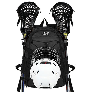 WOLT Lacrosse Bag-Lacrosse Backpack with Two Sticks Holder-Large Field Hockey Bag Holds All Sport Gears