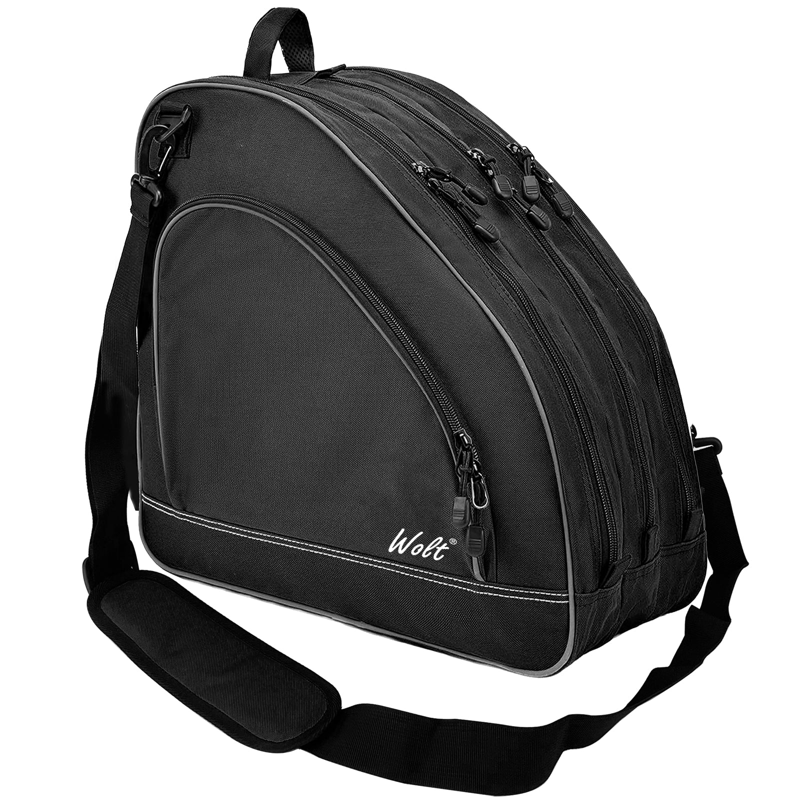 WOLT Ice Skate Bag - Roller Skate Bag, Inline Skate Bag with Adjustable Shoulder Strap for Both Youth and Adults.