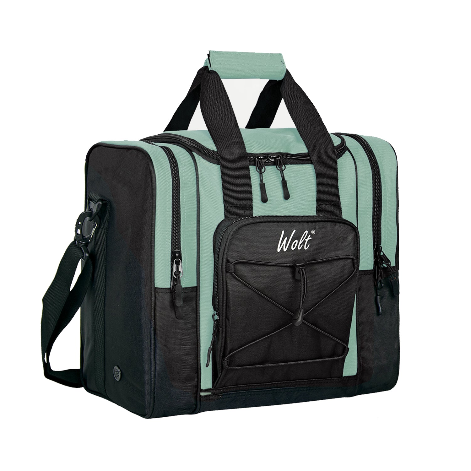 WOLT Bowling Ball Bag for Single Ball - Bowling Ball Tote Bag with Padded Ball Holder, 2 Pockets fit Bowling Shoes Up to Mens Size 14 and Accessories