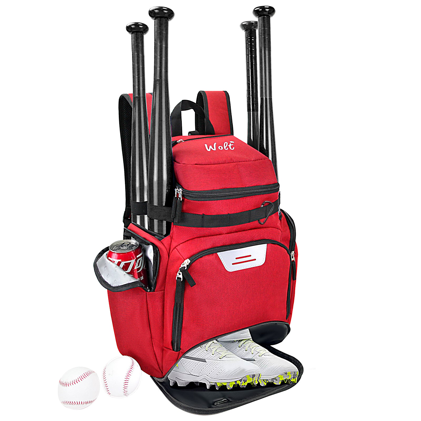 WOLT Baseball Bag Backpack for Youth and Adults-Softball Bag with Separate Helmet Compartment and Shoes Pocket,Multifunctional Sport Backpack for Baseball, Volleyball,Basketball, Soccer