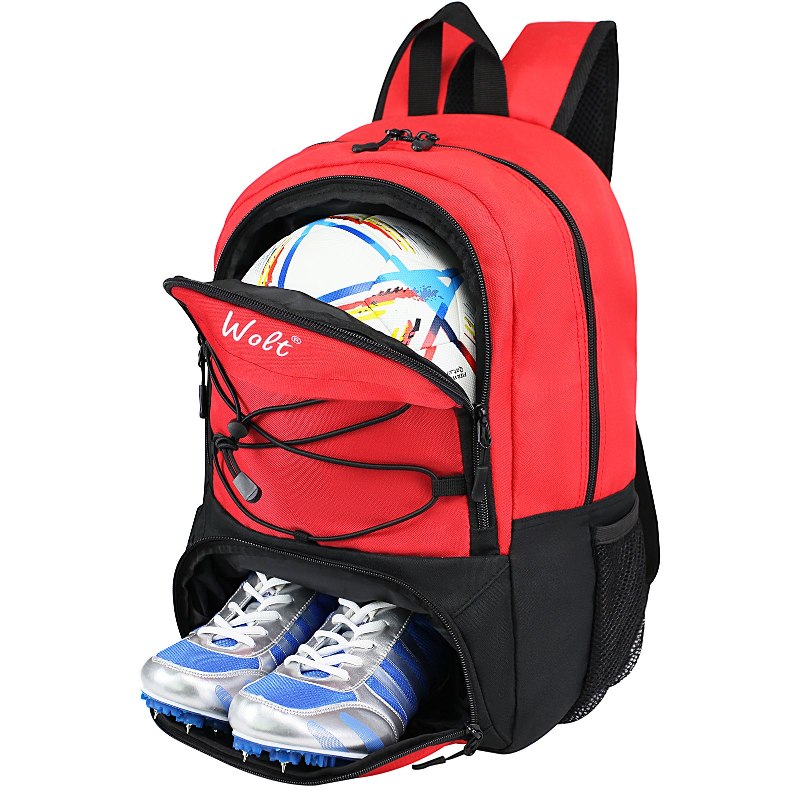 WOLT Soccer Backpack Soccer Bag with Ball Holder & Shoes Compartment, Sport Equipment Bags For Football, Basketball, Volleyball, Gym