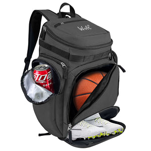 WOLT Basketball Bag Backpack with Separate Ball Compartment and Shoes Pocket, Gym Bags for Men, Large Sports Bag for Basketball, Soccer, Volleyball, Baseball
