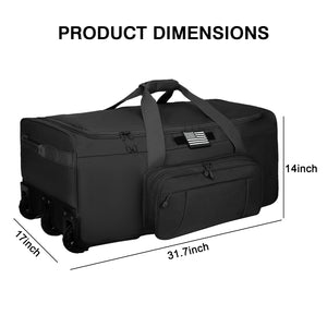 WOLT 120L Rolling Duffle Bag with Wheels, Large Deployment Military Bag, Wheeled Heavy Duty Luggage for Travel, Camping