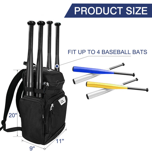 WOLT Baseball Bag Backpack for Youth and Adults-Softball Bag with Separate Helmet Compartment and Shoes Pocket,Multifunctional Sport Backpack for Baseball, Volleyball,Basketball, Soccer