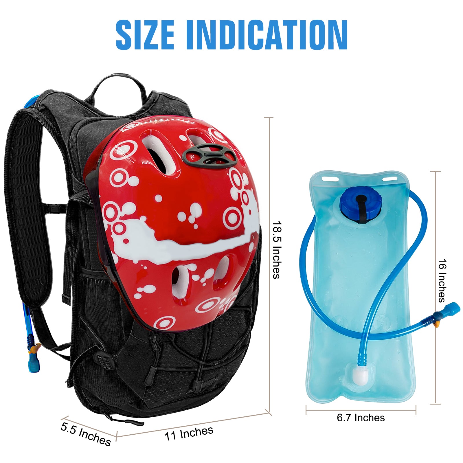 WOLT Hydration Backpack 18L Hiking Water Backpack with 2L Water Bladder for Men Women, Hydration Pack for Running Cycling Biking and Climbing