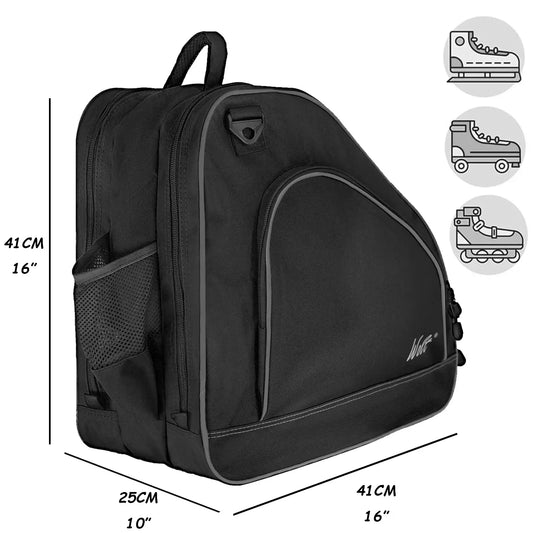 WOLT Ice Skate Bag - Roller Skate Bag, Inline Skate Bag with Adjustable Shoulder Strap for Both Youth and Adults.