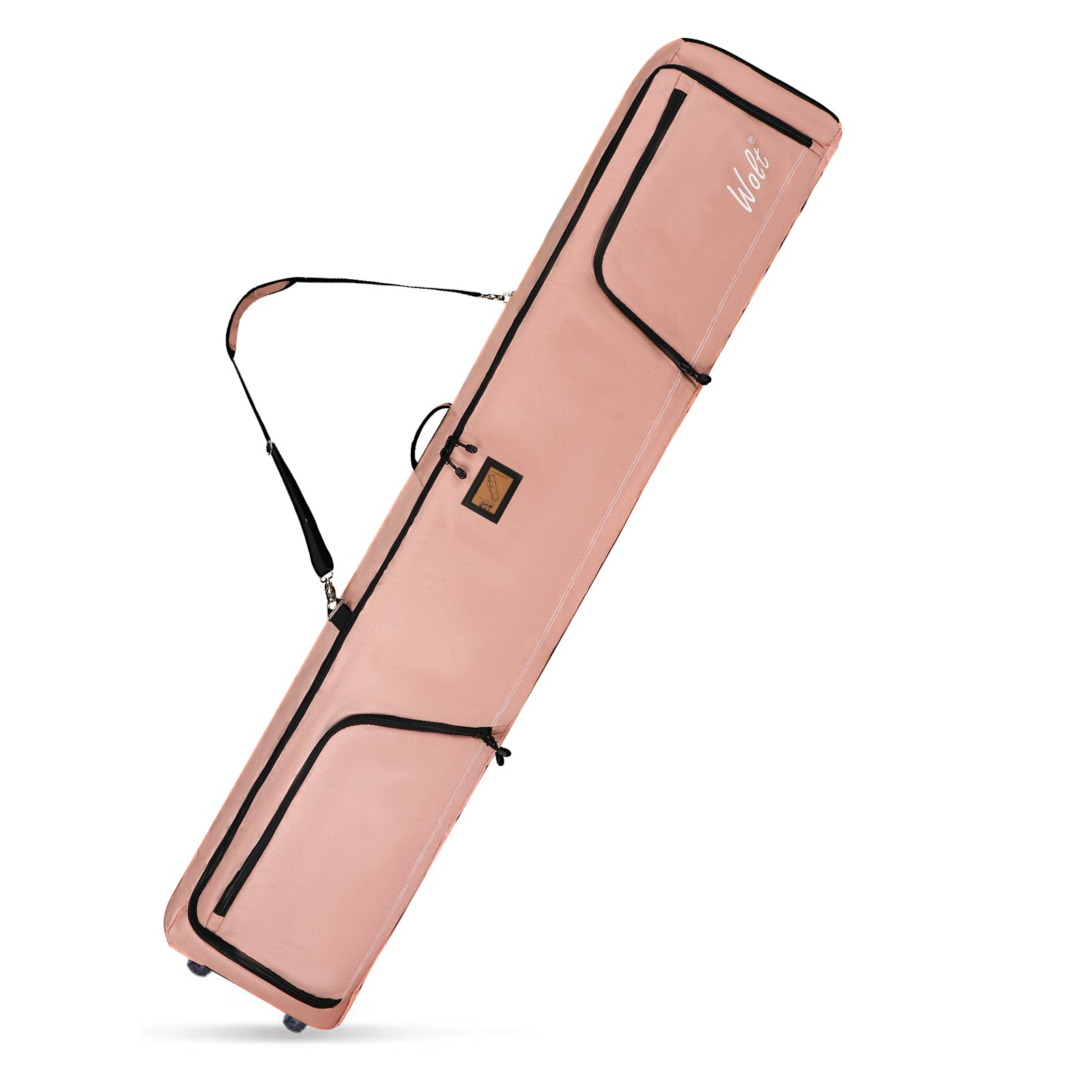 WOLT Rolling Ski Bag,Padded Snowboard Bag with Wheels for Air Travel, Fit to Double Pairs of Skis up to 175 or 190 cm