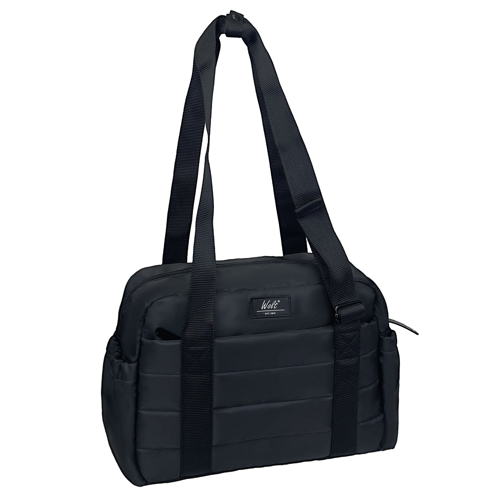 Wolt Travel Puffer Tote Bag for Women,Small Gym Duffle Bag with Wet Pocket,Upgrade Zipper Puffy Lightweight Soft Durable Splash-proof Carry On Handbag for Teacher Nurse Weekender Overnight 14 in