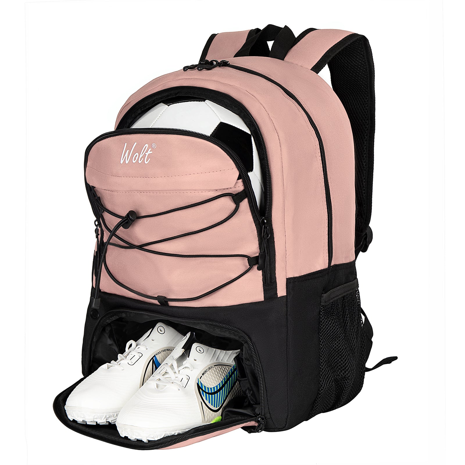 WOLT Soccer Backpack Soccer Bag with Ball Holder & Shoes Compartment, Sport Equipment Bags For Football, Basketball, Volleyball, Gym