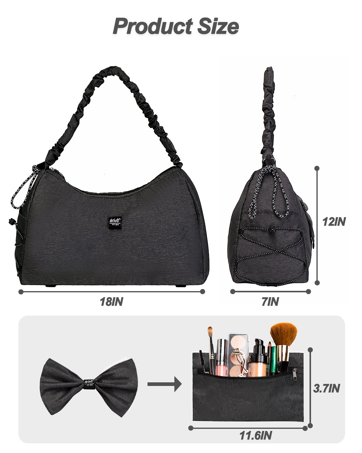 WOLT Gym Bag For Women, Yoga Mat Bag with Shoes Compartment, Wet Pocket and Water Bottle Pocket