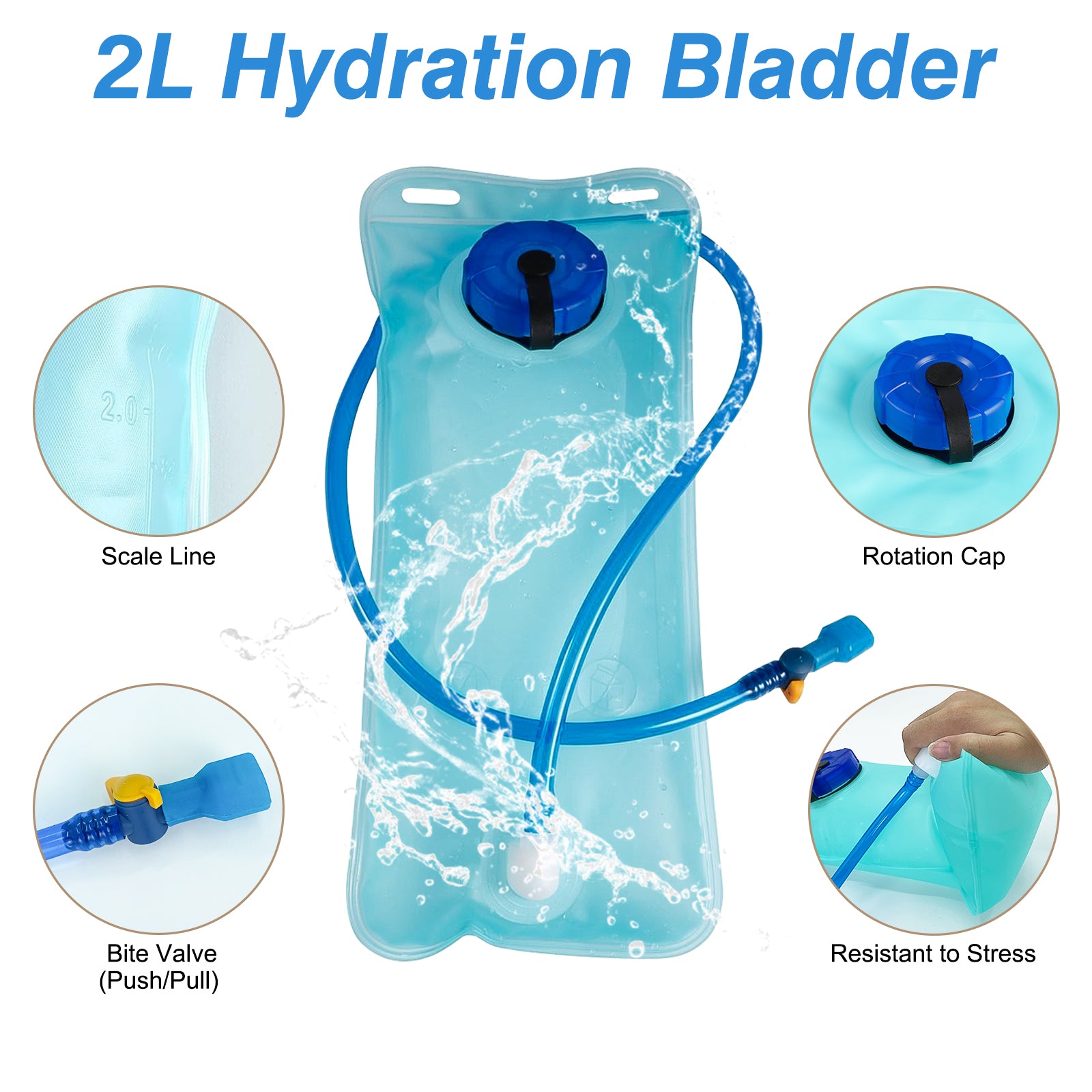 WOLT Hydration Backpack 18L Hiking Water Backpack with 2L Water Bladder for Men Women, Hydration Pack for Running Cycling Biking and Climbing