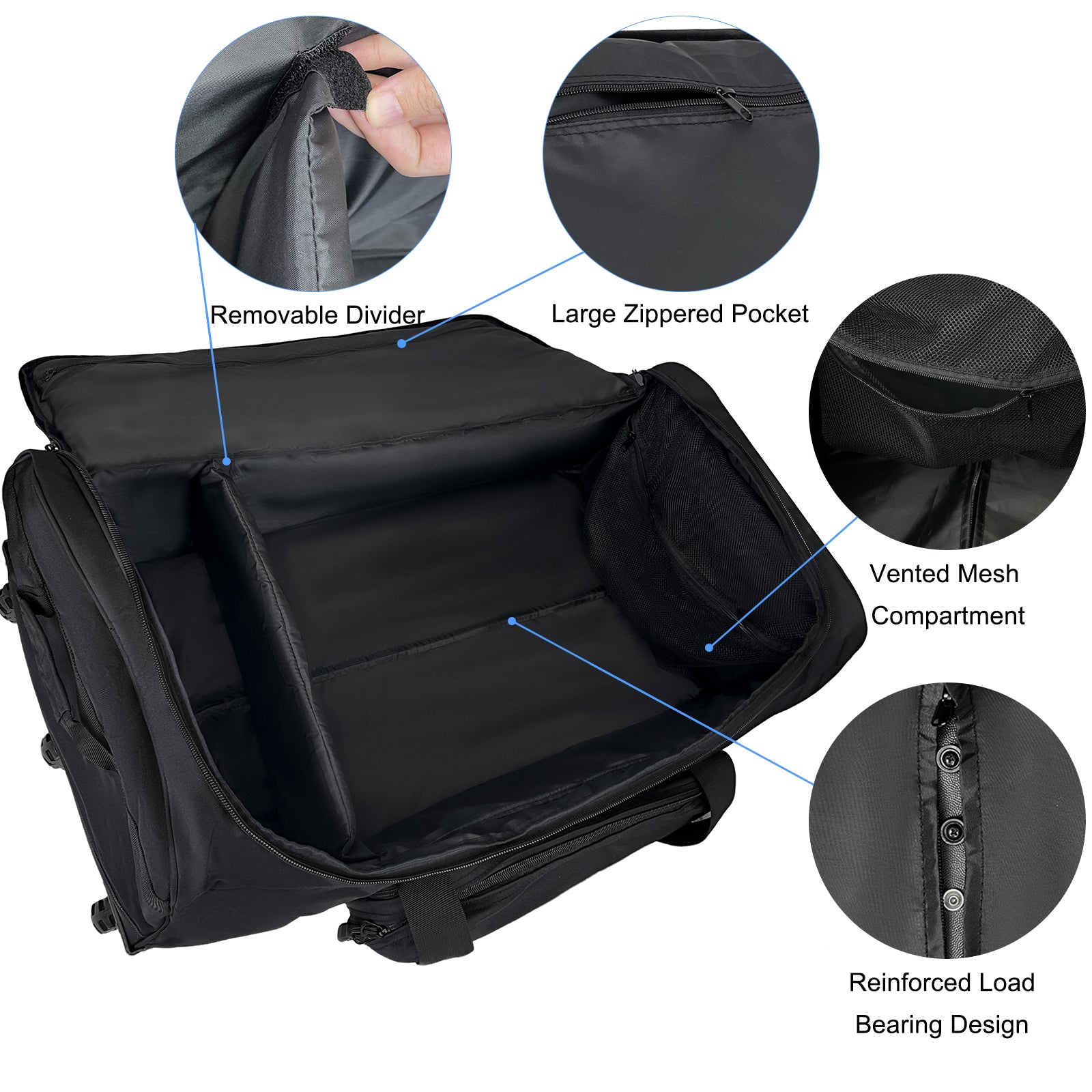 WOLT 120L Rolling Duffle Bag with Wheels, Large Deployment Military Bag, Wheeled Heavy Duty Luggage for Travel, Camping