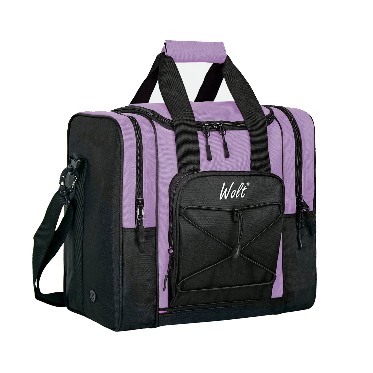 WOLT Bowling Ball Bag for Single Ball - Bowling Ball Tote Bag with Padded Ball Holder, 2 Pockets fit Bowling Shoes Up to Mens Size 14 and Accessories