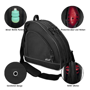WOLT Ice Skate Bag - Roller Skate Bag, Inline Skate Bag with Adjustable Shoulder Strap for Both Youth and Adults.