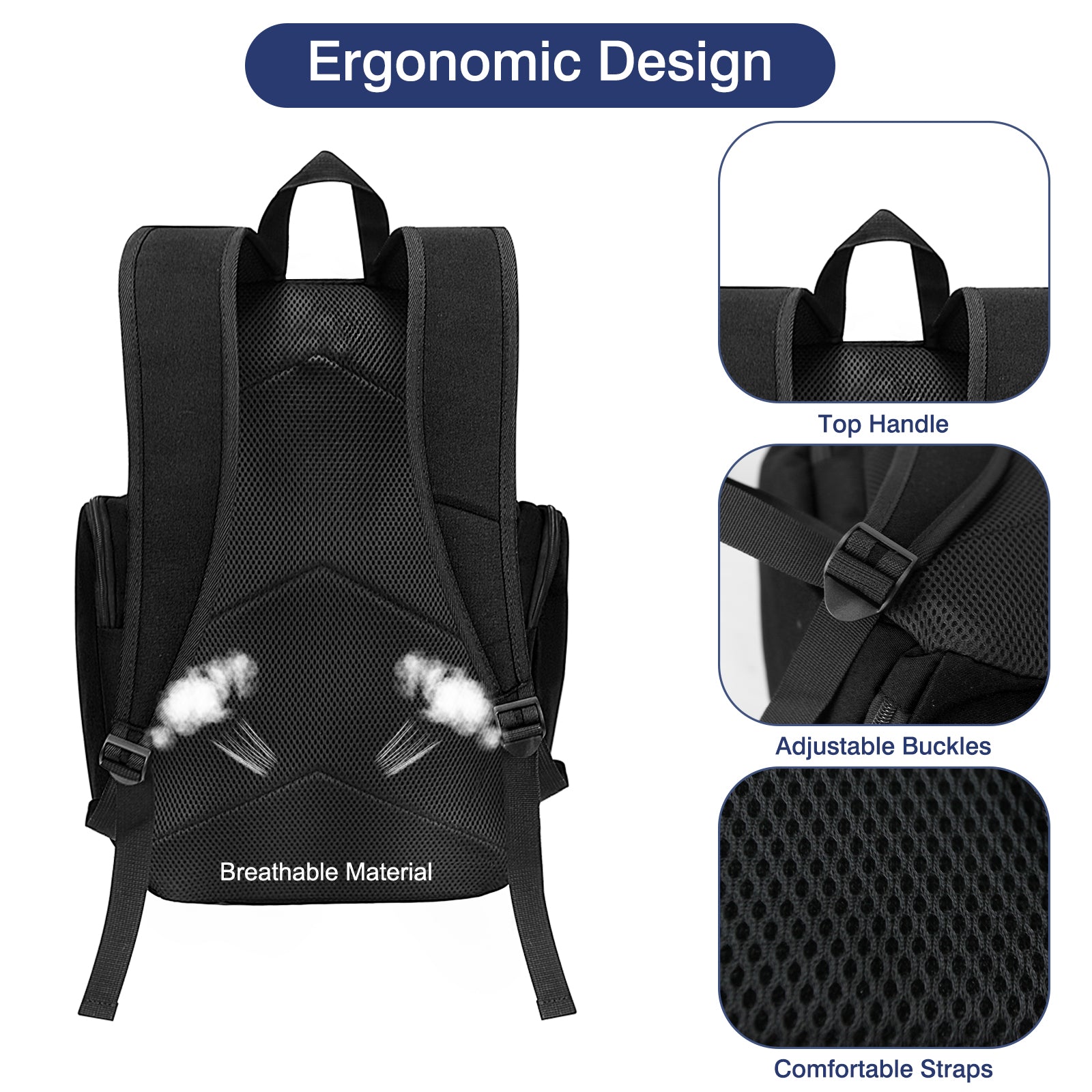 WOLT Basketball Bag Backpack with Separate Ball Compartment and Shoes Pocket, Gym Bags for Men, Large Sports Bag for Basketball, Soccer, Volleyball, Baseball