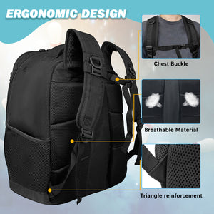 WOLT Bowling Ball Bag,2 Ball Bowling Backpack with Protective Foam Padded & Shoe Compartment Fits Up to Mens Size 16