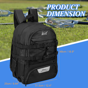 WOLT Lacrosse Bag-Lacrosse Backpack with Two Sticks Holder-Large Field Hockey Bag Holds All Sport Gears