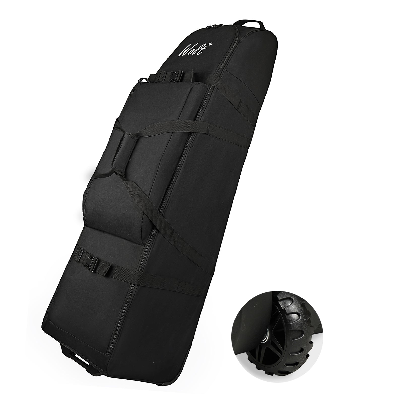 WOLT Golf Travel Bag with Anti-Impact Support System - Soft Padded Golf Travel Case for Airlines, Golf Travel Cover with Wheels
