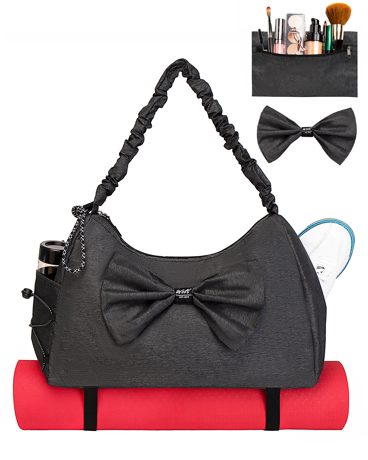 WOLT Gym Bag For Women, Yoga Mat Bag with Shoes Compartment, Wet Pocket and Water Bottle Pocket