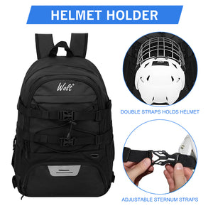 WOLT Lacrosse Bag-Lacrosse Backpack with Two Sticks Holder-Large Field Hockey Bag Holds All Sport Gears