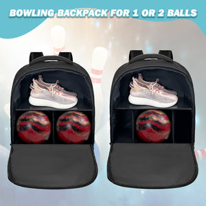 WOLT Bowling Ball Bag,2 Ball Bowling Backpack with Protective Foam Padded & Shoe Compartment Fits Up to Mens Size 16