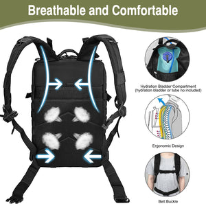 WOLT Military Tactical Backpack for Men 45L Molle Backpack 3 Day Assault Pack Bug Out Bag, Heavy Duty Rucksack for Hiking Gym