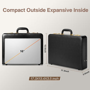 Briefcases for Men, Anti-Theft Dual Lock Briefcase with 16 Inch Laptop Compartment, Waterproof Faux Leather, Brief Cases Men with Multi File Organizer, Perfect for Office, Travel