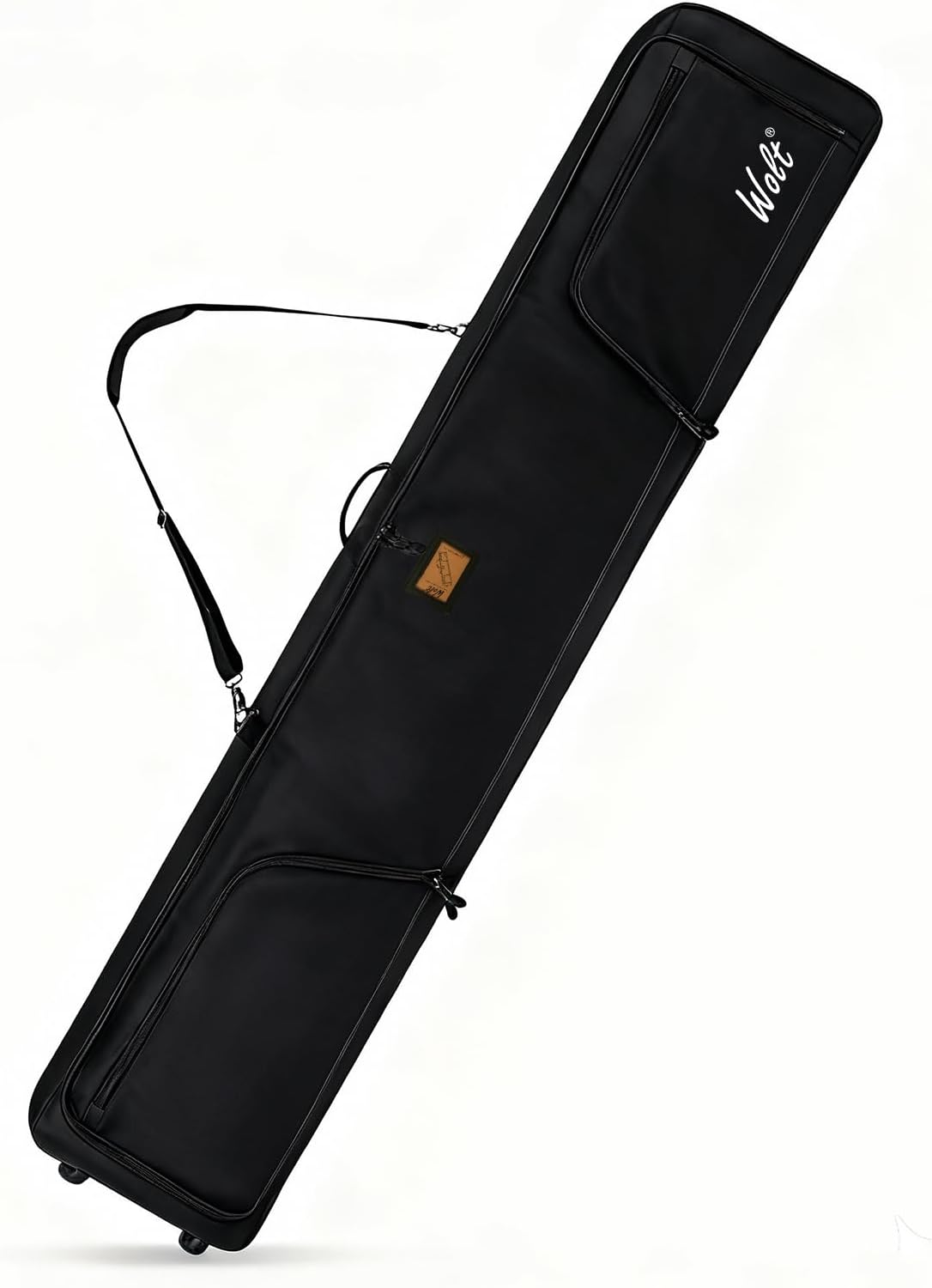 WOLT Rolling Ski Bag,Padded Snowboard Bag with Wheels for Air Travel, Fit to Double Pairs of Skis up to 175 or 190 cm