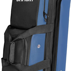 DAFISKY 3 Ball Bowling Bags with Wheels, Roller Bowling Bag with Multiple Pockets Retractable Handle Extends to 38‘’