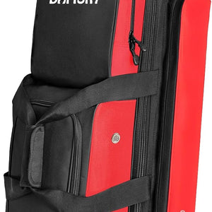 DAFISKY 3 Ball Bowling Bags with Wheels, Roller Bowling Bag with Multiple Pockets Retractable Handle Extends to 38‘’