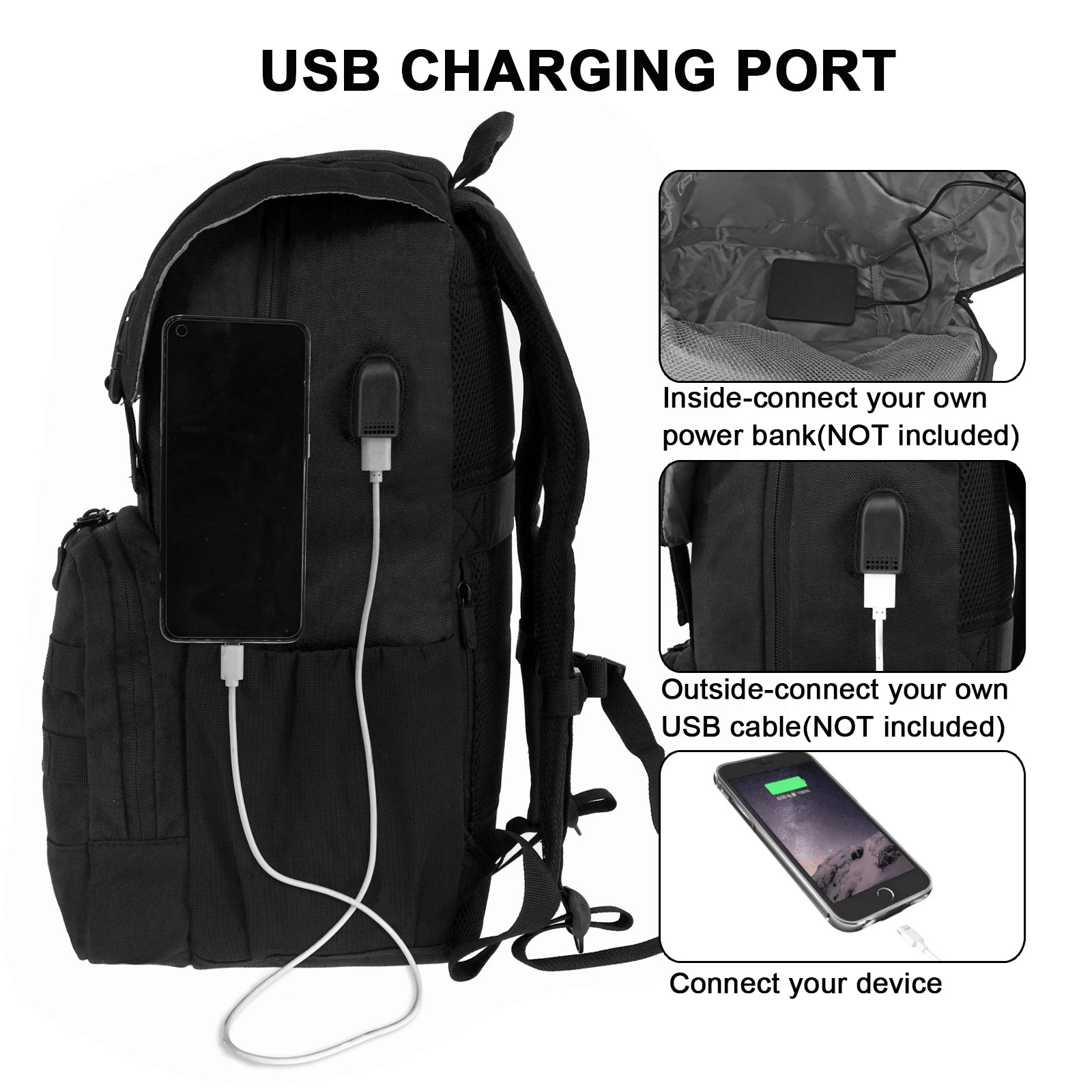 WOLT Laptop Backpack with USB Charging Port Fits Up to 17 Inch Laptop, College Backpack for Men Women, Computer Business Bookbag