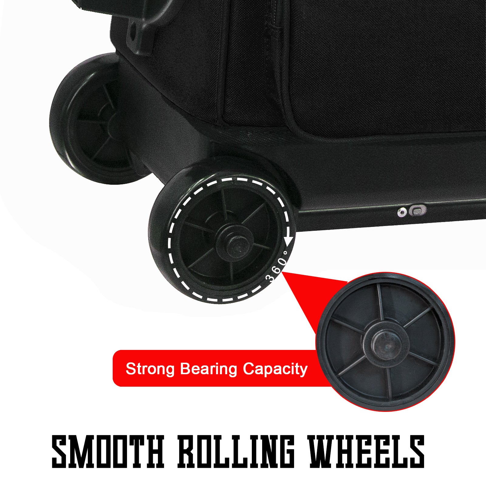 WOLT Double Roller 2 Ball Bowling Bag with Separate Shoe Compartment, Large Capacity Bowling Ball Bag with Accessory Pocket, Retractable Handle Extends to 40"