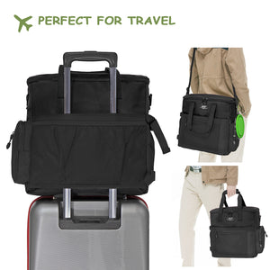WOLT Dog Travel Bag Dog Bag for Traveling and Supplies with 2 Collapsible Bowls, 2 Food Containers, 1 Place Mat