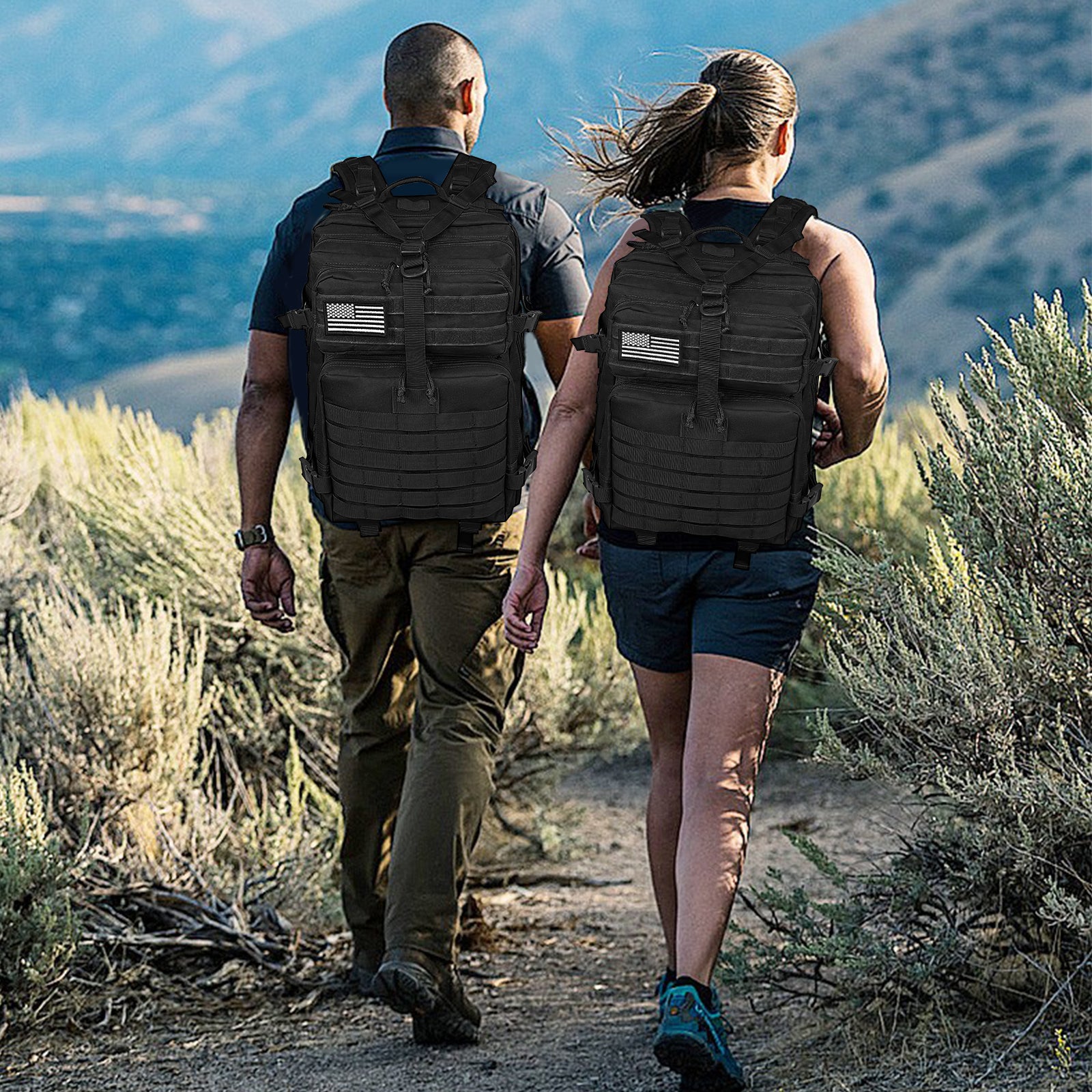 WOLT Military Tactical Backpack for Men 45L Molle Backpack 3 Day Assault Pack Bug Out Bag, Heavy Duty Rucksack for Hiking Gym