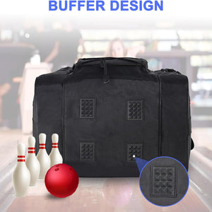 DAFISKY Bowling Ball Bag for Single Ball - Bowling Bag Tote for 1 Ball and Shoes with Padded Holder, 2 Pockets Fits Men & Women bowling Shoes Up To Mens Size 14