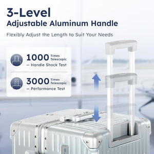 Trunk Luggage 24 Inch with Aluminum Frame Zipperless Suitcase