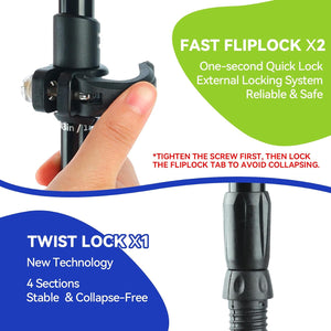 Poles Collapsible Hiking Poles, Lightweight Aluminum Hiking Sticks