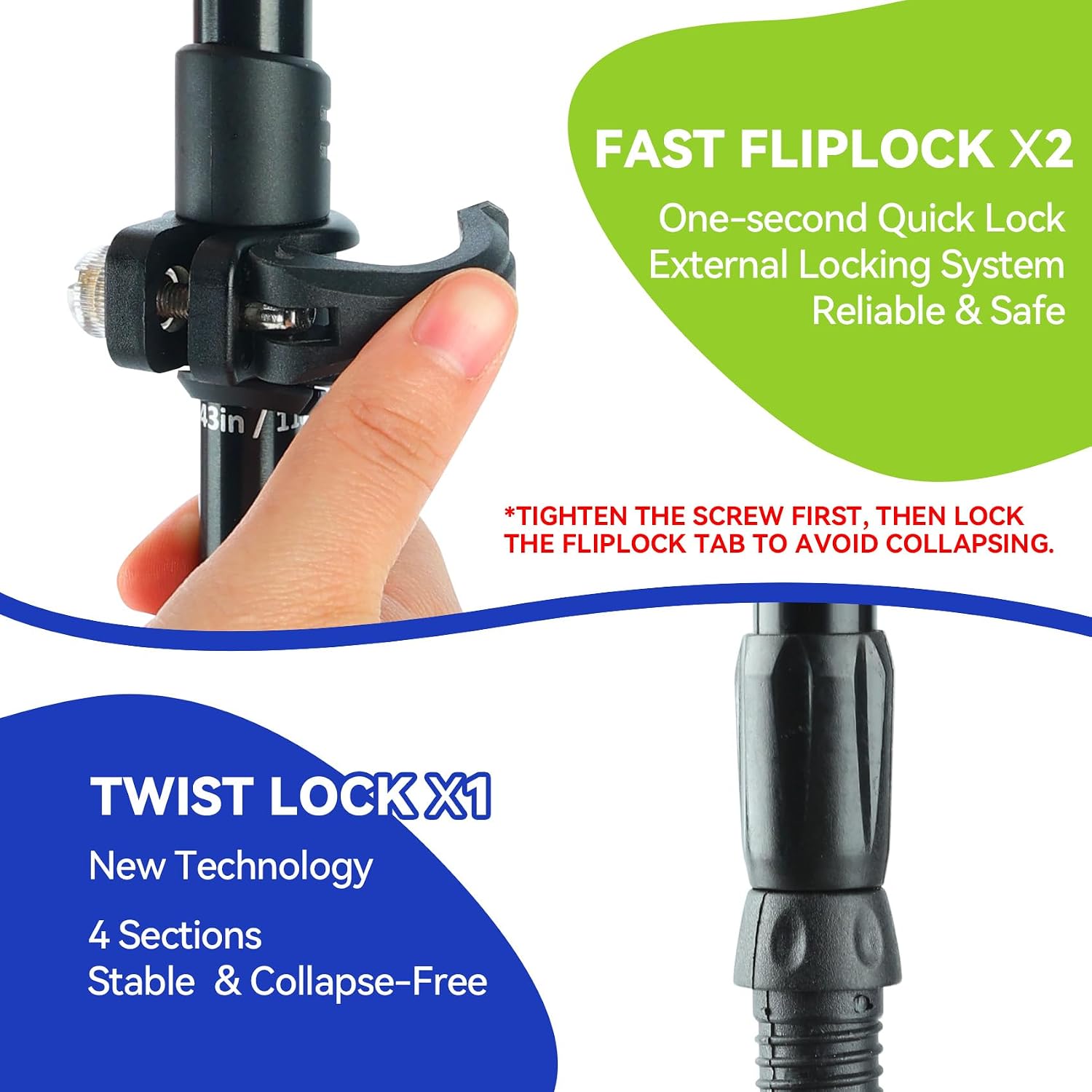 Poles Collapsible Hiking Poles, Lightweight Aluminum Hiking Sticks